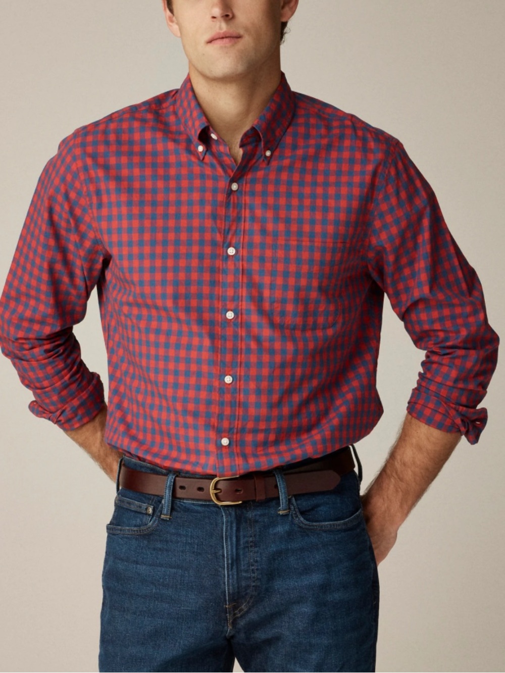 Jcrew Men's Plaid Button-Down Shirt, M